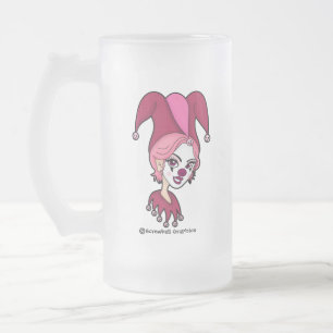 Roze jester Frosted Beer Mok