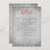 Roze Jeweled Dragonfly repetitie diner Kaart (Voorkant / Achterkant)