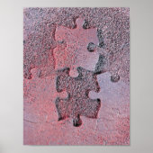 Roze Jigzaag Puzzle for Autism Awareness Maand Poster (Voorkant)
