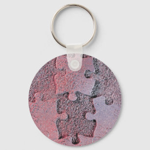 Roze Jigzaag Puzzle for Autism Awareness Maand Sleutelhanger