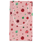 Roze Jingle Bells kerstcadeautas Klein Cadeauzakje (Voorkant)