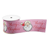Roze Jolly Santa Claus  Kerst Lint (Spoel)