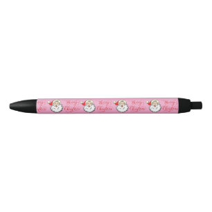 Roze Jolly Santa Claus Kerst Zwarte Inkt Pen