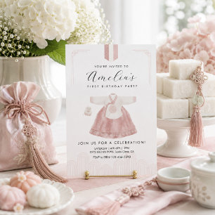 Roze jongens-hanbok Doljanchi eerste verjaardag Kaart