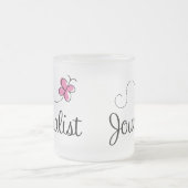 Roze journalist matglas koffiemok (Center)