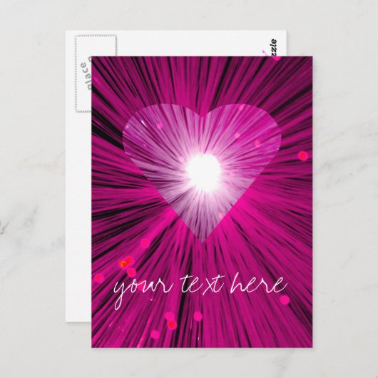 Roze Jouw tekst briefkaart (Voorkant / Achterkant)