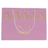 Roze Joyoux Noel Gift Bag Groot Cadeauzakje (Achterkant)