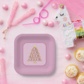 Roze Joyoux Noel Papier Bord (Feest)