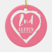 Roze Jubileum voor het tweede katoenhuwelijk Keramisch Ornament (Voorkant)
