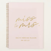 Roze juffrouw aan Mrs. Gepersonaliseerd brudal huw Planner (Voorkant)