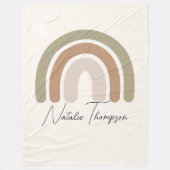 Roze jumbo-regenboog op een schattig monogram voor fleece deken (Voorkant)