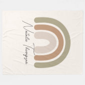 Roze jumbo-regenboog op een schattig monogram voor fleece deken (Voorkant (Horizontaal))