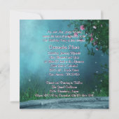 Roze Jurk Blauwgroen Blauw Rozen Quinceanera Kaart (Achterkant)