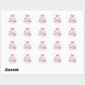 Roze Jurk Booties Baby shower Ronde Sticker (Vel)