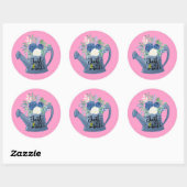 Roze Just Bee Kind Bloemengieter Positiviteit  Ronde Sticker (Vel)