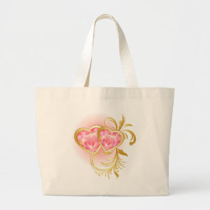 Roze juwelen grote tote bag
