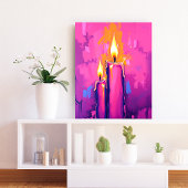 Roze Kaars Abstracte Wall Art Canvas Afdruk