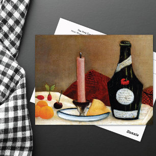 Roze kaars Henri Rousseau Stilleven Briefkaart