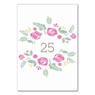 Roze Kaart land Floral Tabel