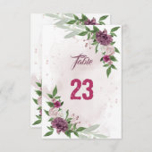 roze kaart met botanisch tabelnummer (Voorkant / Achterkant)