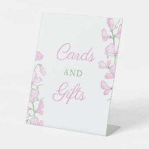 roze Kaarten en cadeautjes voor het bruiloft Reclamebord Met Voetstuk