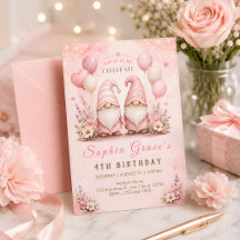 Roze kabouter verjaardagsfeest viering