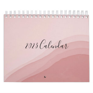 Roze kalender met abstracte kunst