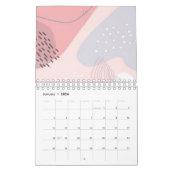 Roze kalender met abstracte kunst (Jan 2026)