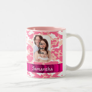 Roze kamo tweekleurige koffiemok