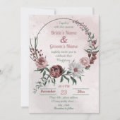 roze kaneel roos witte florale bruidegans kaart (Voorkant)