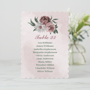 Roze kaneel roos witte zitkaart kaart