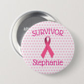 Roze kanker Overlevende lint Button (Voorkant /achterkant)