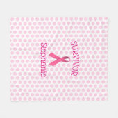Roze kanker Overlevingslint Fleece Deken (Voorkant (Horizontaal))