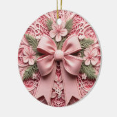  Roze Kant Bow Keramisch Ornament (Links)