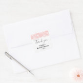 Roze Kant Bruidsdiner Vierkante Sticker (Envelop)