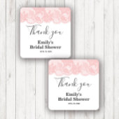 Roze Kant Bruidsdiner   Vierkante Sticker