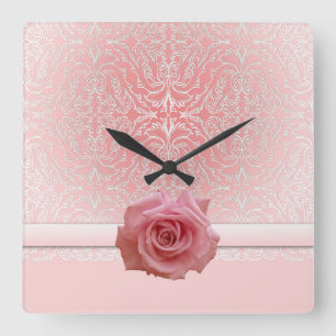 Roze Kant Damask Beauty Roos Klok