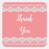 Roze kant Dank je Sticker (Voorkant)