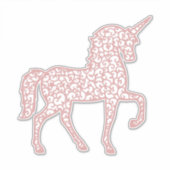 Roze kant eenhoorn sticker (Voorkant)