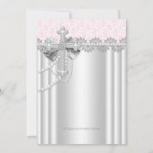 Roze kant kruis eerste communie kaart (Achterkant)