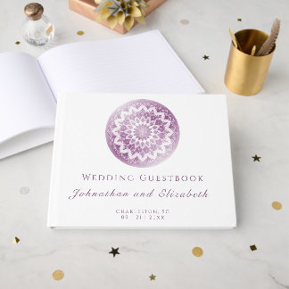 Roze Kant Mandala Trouwboek Gastenboek