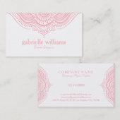 Roze Kant Paisley Mandala Visitekaartje (Voorkant / Achterkant)
