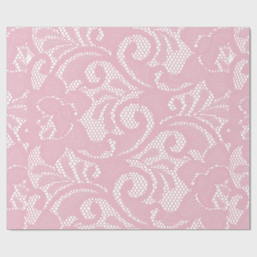 Roze Kant Patroon Mooie Cadeaupapier (Vlak)