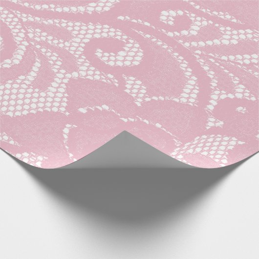 Roze Kant Patroon Mooie Cadeaupapier (Hoek)