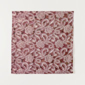 Roze kant, patroon van oude rozen. wandkleed (Voorkant (horizontaal))