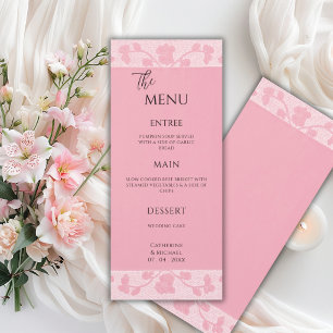 Roze Kant Vintage Elegante Trouw Menu