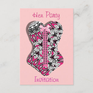 Roze Kanten Korset Meisjesachtig Hen Party Persoo Kaart