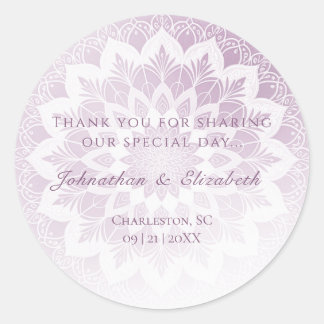 Roze Kanten Mandala Huwelijksgunst Ronde Sticker