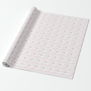Roze Kanten Meisje Doop Cadeaupapier