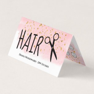 Roze Kapper Zakelijke Gevouwen Loyalty Card Visitekaartjes